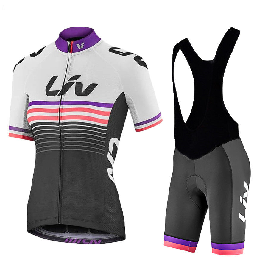 Women's LIV Summer Cycling Jersey Short Sleeve Shorts Suit Breathable - Blue Force Sports