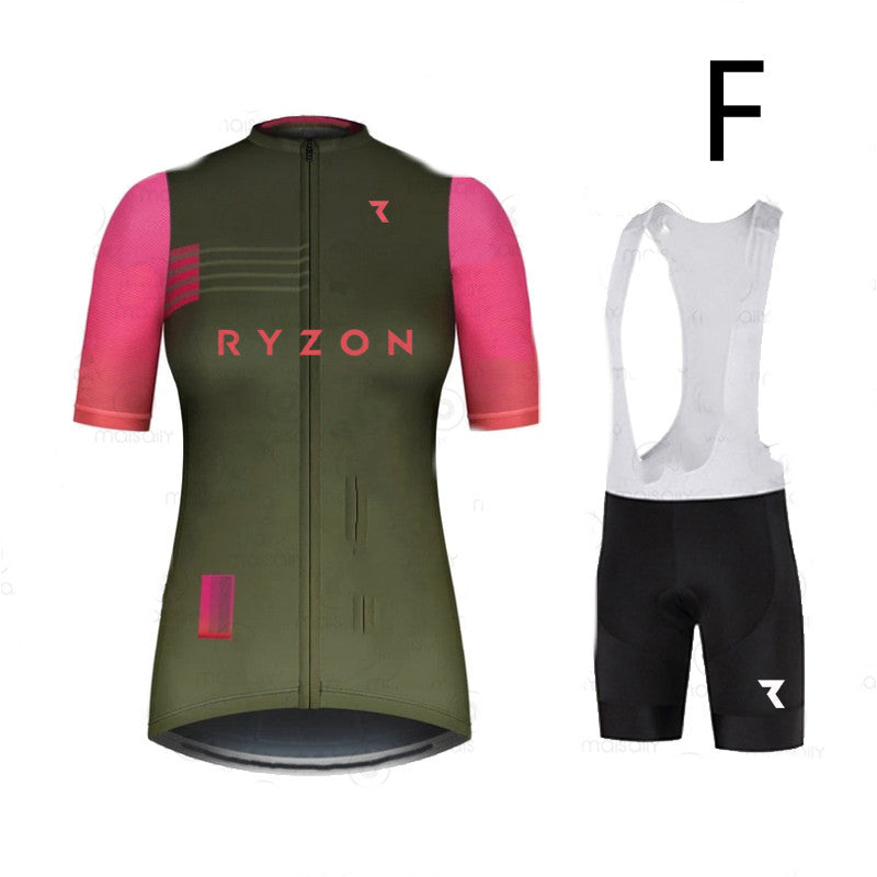 Women's Mountain Bike Cycling Jersey Short Sleeve Summer Outfit - Blue Force Sports