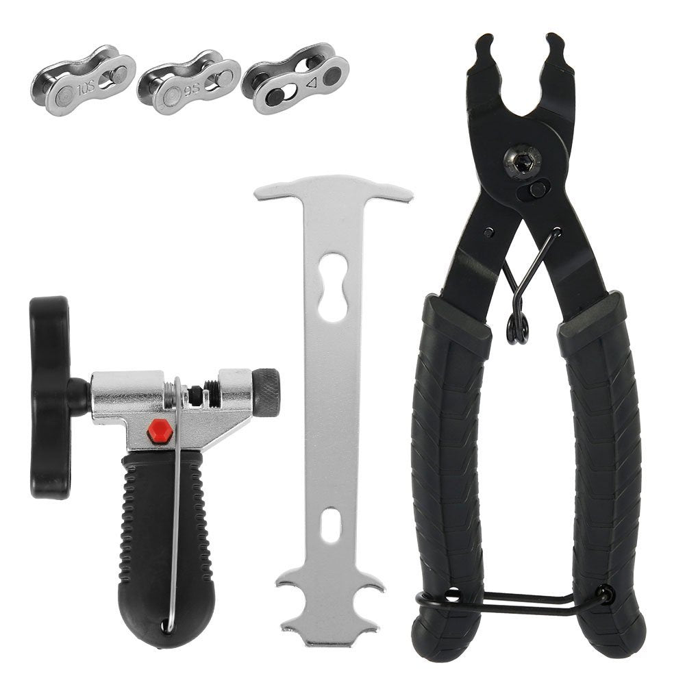 Willstar Professional Bike Bicycle Chain Repair Tool Kit Bike Chain Breaker Splitter Hook Plier Bike Chain Removal Tool Chain Wear Indicator Chain Checker