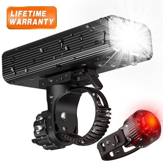 1000 Lumen USB Rechargeable Bike Light Set, 3 LED Bike Headlamp Super Bright Headlight IPX5 Waterproof Bicycle Safety Flashlight 360° Rotation 3-Switch Modes W/ Free Tail Light- Riding Cycling Camping