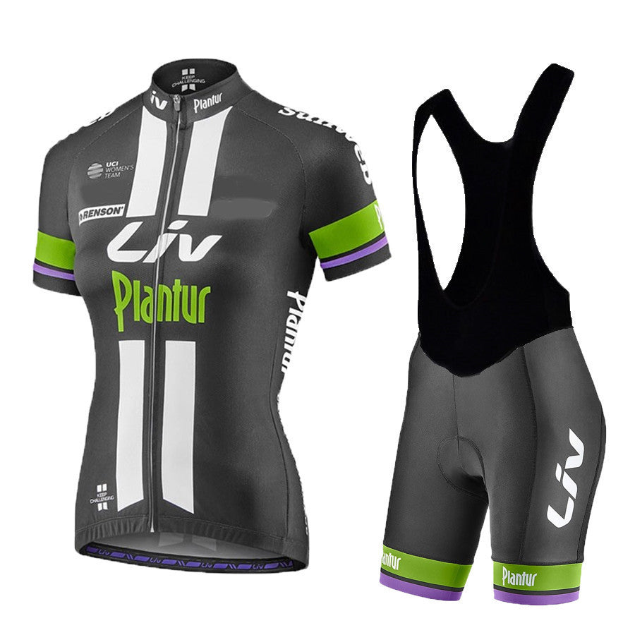 Women's LIV Summer Cycling Jersey Short Sleeve Shorts Suit Breathable - Blue Force Sports