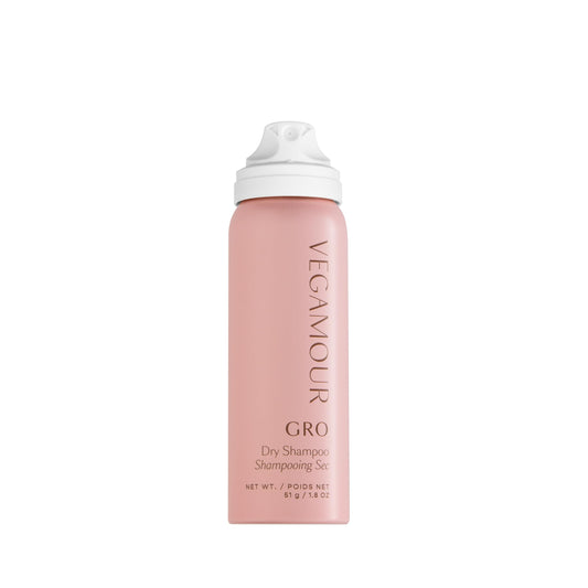 VEGAMOUR GRO Dry Shampoo Travel Size, Volumizing Dry Shampoo Spray Formulated Without Benzene, Supports Thicker Fuller Looking Hair, Natural Citrus Scent, 1.8 oz