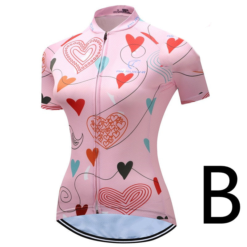 Children's Jersey, Girl Suit, Summer, Sports, Jersey, Mountain Bike, Bicycle Clothing Kit - Blue Force Sports