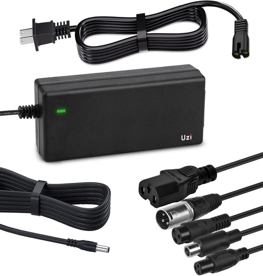 54.6V 2A Charger (6 Plugs Universal) for Fast and Safe Charging of 48V Li-ion Battery for Electric Scooter/E-Bike/Bicycle/Pedicab,etc.
