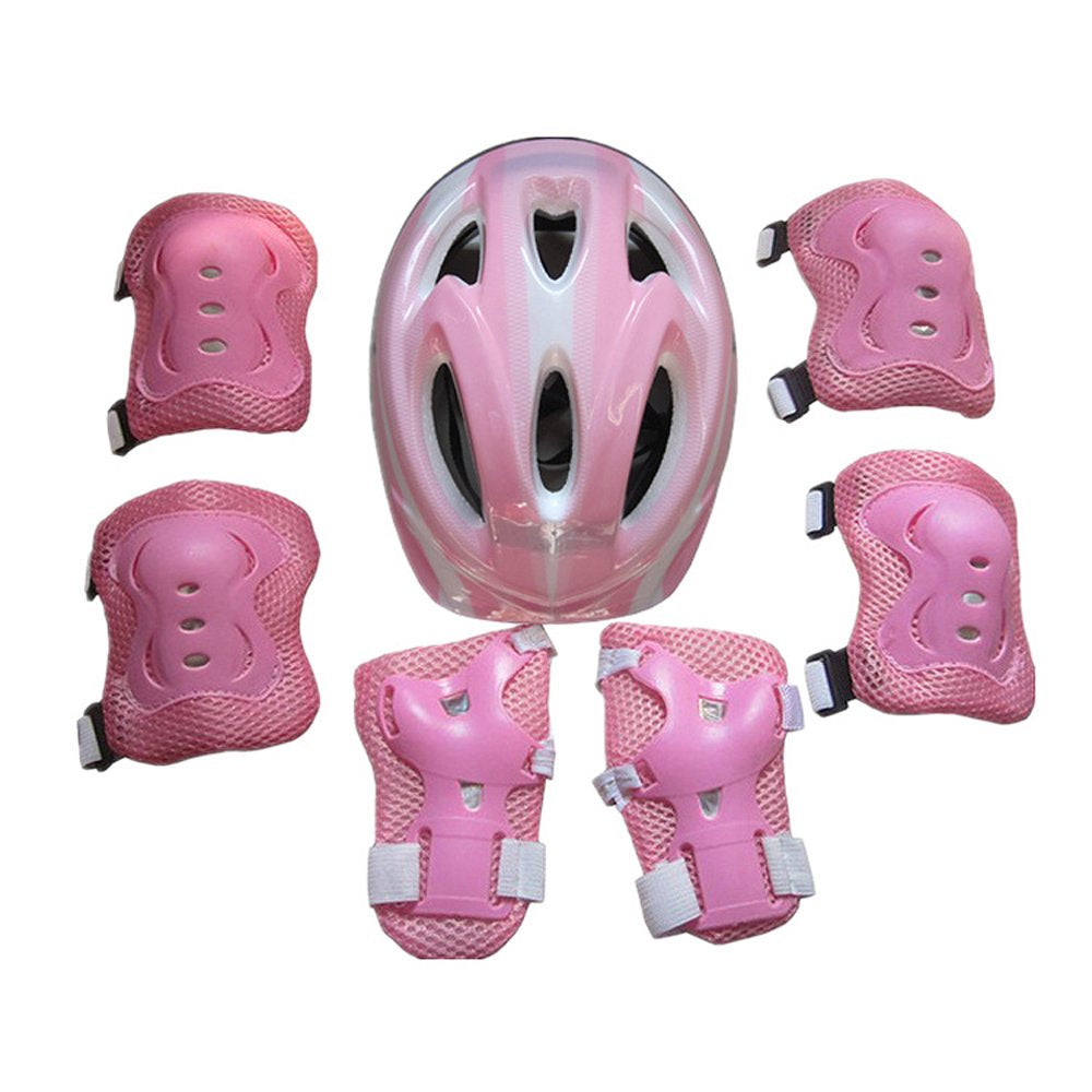 7PCS Kids Safety Helmet Knee Elbow Pad Set for Boy Girl Cycling Skate Bike Protective Set