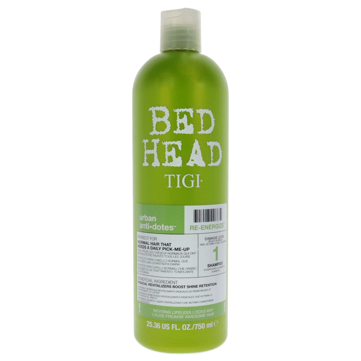 Bed Head Urban Antidotes Re-energize Shampoo by TIGI for Unisex - 25.36 oz Shampoo