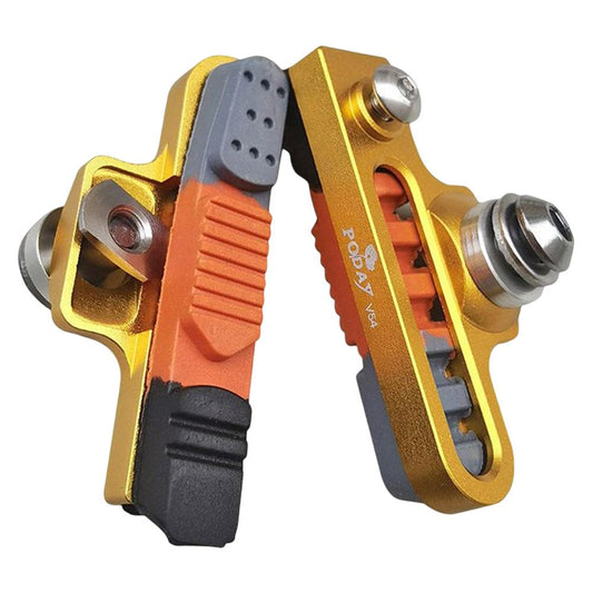 2Pcs 55 Mm Brakes Pads Replacements with C Caliper Adapter for Road Bikes Easy Carry Simple Use Parts Easy Store , Golden