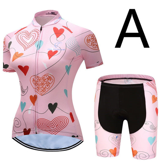Children's Jersey, Girl Suit, Summer, Sports, Jersey, Mountain Bike, Bicycle Clothing Kit - Blue Force Sports