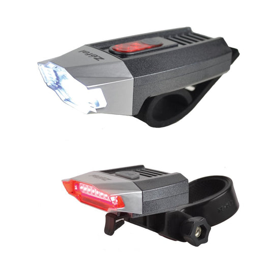Zefal Manta Pro Bike Cycling Front, Rear Light Set (Rechargeable, 200 Lumens, No Tools Needed, Multiple Modes)