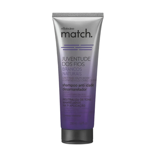 Anti-Aging Anti-yellowing Match Juventude dos Fios Brancos Naturais Shampoo 250ml